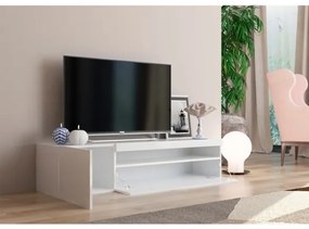 Mobile Porta TV Basso 155x40x36 Con Vano Decoder Bianco Laccato Lucido Daiquiri