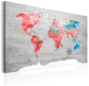 Quadro World Map: Red Roam