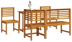 Set da pranzo in legno massello di acacia da 5 pezzi