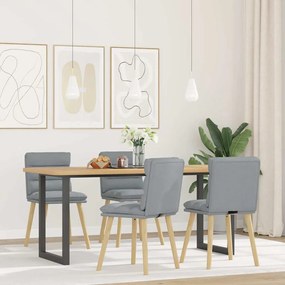 Sedie Da Pranzo 4 Pz Grigio Chiaro İn Tessuto /