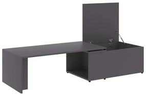 Tavolino da Salotto Grigio 150x50x35 cm in Legno Multistrato