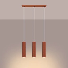 Sollux SL.1632 - Lampadario a sospensione con filo KARBON 3xGU10/10W/230V rosso