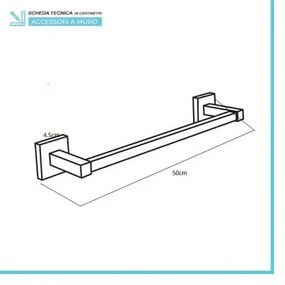 Set accessori a muro 6 pezzi in metallo cromato e viti incluse Rock