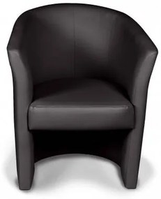 Poltrona con rivestimento in ecopelle, colore nero, cm 65 x 78 x 60