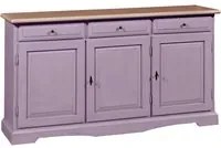 Madia credenza in legno laccato pennellato colore lavanda l.156 p.42 h.85