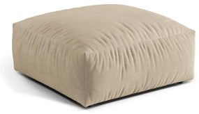 Poggiapiedi componibile beige con rivestimento in velluto Martina – Micadoni