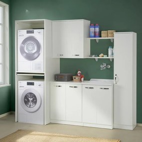 Coppia mensole 45x23 cm salvaspazio in legno bianco linea Pilar
