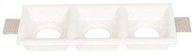 Portafaretto 3xGU10 o MR16 in Gesso Pitturabile Rettangolare 280x100mm Materiale Gesso
