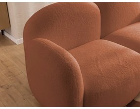 Divano angolare color terracotta (con penisola a destra/con chaise lounge) con rivestimento in bouclé Orbit – Ropez