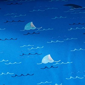 Lenzuolo con angoli per bambini blu per letto singolo 90x190 cm Jawsome Shark – Catherine Lansfield