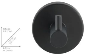 WENKO 24232100-Gancio BOSIO BLACK 5,5x5,5 cm in acciaio inossidabile/argento