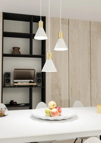 Lampada a sospensione in acciaio ROSA 3 nero/bianco e oro 3xE14