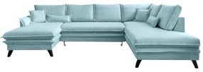 Divano letto a U azzurro, angolo destro Charming Charlie - Miuform