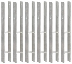 Picchetti Per Recinzione 6 Pz Argento 7x6x60 Cm Acciaio Zincato /