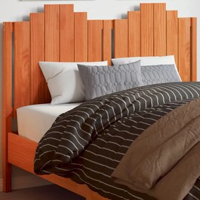 Testiera Marrone Cera 135 Cm İn Legno Massello Di Pino /