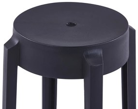 Sgabelli impilabili 4 pz neri in plastica