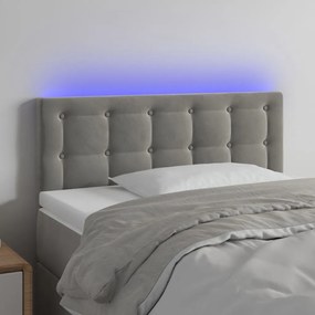 Testiera A Led Grigio Chiaro 80x5x78/88 Cm İn Velluto /