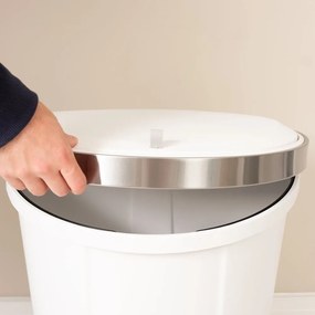 Cestino per la spazzatura in plastica bianco con pedale 50 l – Addis