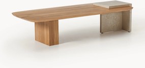 Tavolino da salotto in legno di quercia e marmo Naida