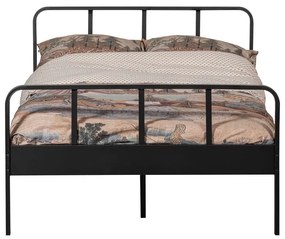 Letto singolo in metallo nero con griglia 120x200 cm Mees - WOOOD
