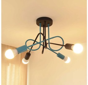 Lampadario a plafone OXFORD 4xE27/15W/230V nero/turchese