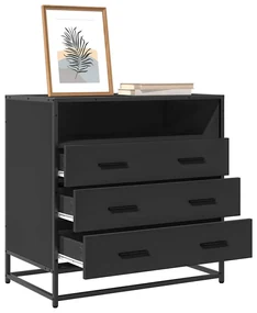 Cassettiera Nera 70x41x70 Cm İn Legno Multistrato /