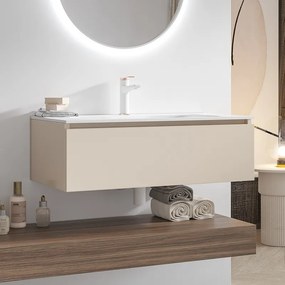 Composizione bagno sospesa mobile 80cm e mensolone da 140cm | KAM-KK801 - KAMALU