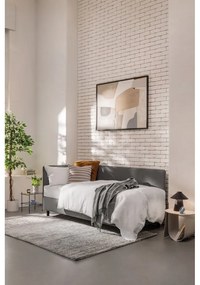 Letto singolo imbottito grigio con contenitore con materasso incluso 90x200 cm Avela – Bonami Selection