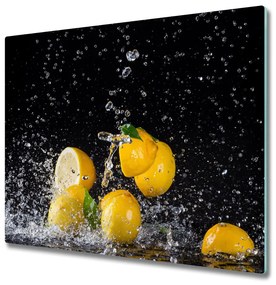 Tagliere in vetro Limoni e acqua 60x52 cm