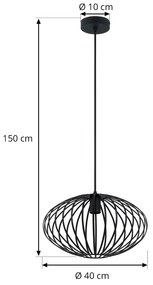 Lindby Maivi lampada sospensione gabbia nero 40 cm