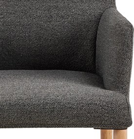 Sedia da pranzo grigia in imbottito con braccioli Zoe – Actona