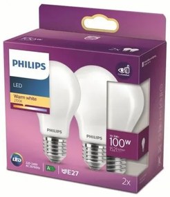 Lampadina LED Philips Bianco D A+ (2700k) (2 Unità) (Ricondizionati A+)