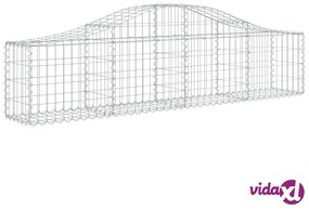 vidaXL Cesti Gabbioni ad Arco 3 pz 200x30x40/60 cm Ferro Zincato