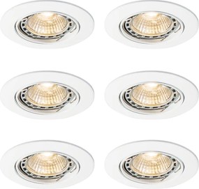 Set di 6 faretti da incasso moderni bianchi orientabili GU10 50mm - Edu