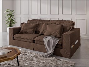 Divano marrone scuro 236 cm Nora – Ropez