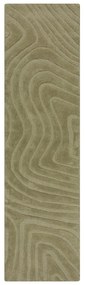 Passatoia in lana color kaki tessuto a mano 60x230 cm Mesmerise Sage - Flair Rugs