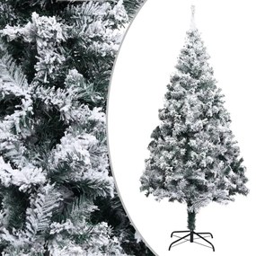 Albero di Natale Artificiale con Neve Floccata e LED in diverse dimensioni e materiali, Albero di Natale Artificiale con Neve Fioccata Verde 240 cm PVC