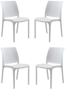 VOLGA - set di 4 sedie da giardino in plastica