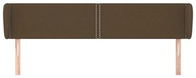 Testiera ad orecchio marrone scuro 183x23x78/88 cm in tessuto