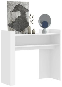 Tavolino Consolle Bianco 100x35x90 Cm İn Legno Multistrato /