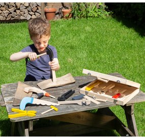 Valigetta in legno con attrezzi - 12 pezzi