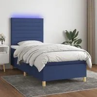 Letto a Molle con Materasso e LED Blu 100x200cm in Tessutocod mxl 99014