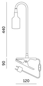 Lampada da tavolo flessibile con clip PLANTY 1xE27/30W/230V bianca