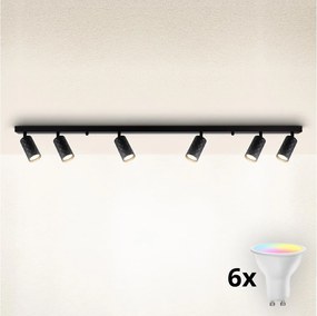 Brilagi - Lampada a faretti LED RGBW dimmerabile SELE DIAMANT 6xGU10/6,5W/230V Wi-Fi nera