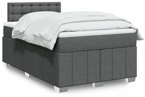 Giroletto A Molle Con Materasso Grigio Scuro 120x200 Cm Tessuto /