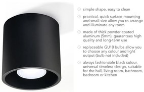 Apparecchio da soffitto nero Roda - Sollux