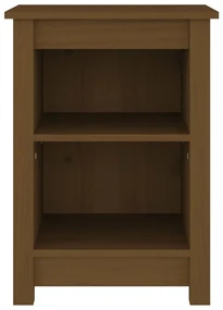 Comodini 2 pz miele 40x35x55 cm in legno massello di pino