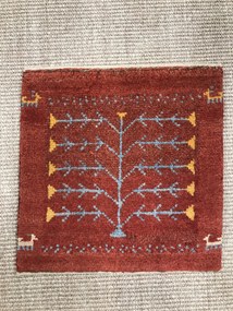 Gabbeh Tappeto 40 x 40 Rosso (Iran) Annodato A Mano