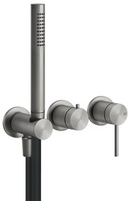 Parte esterna miscelatore doccia 2 vie con deviatore presa acqua parte incasso non inclusa Steel brushed 54039 Gessi