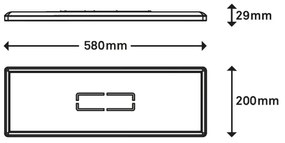 Briloner 3394-015 - Plafoniera LED FREE LED/22W/230V 58x20 cm